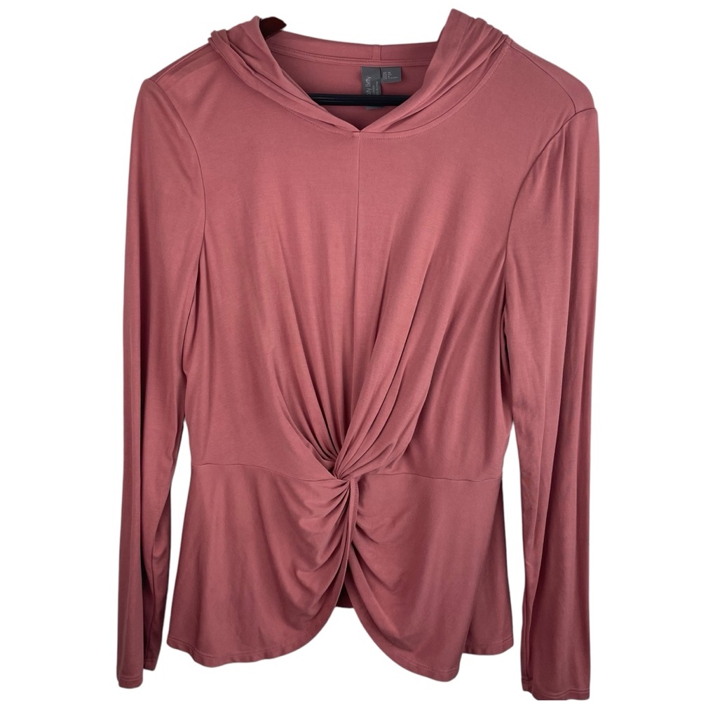 Sweaty Betty | Tori Mauve Pink Twist Front Hooded Top